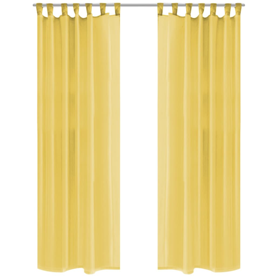 vidaXL Voileeverhot 2 kpl 140x175 cm Keltainen