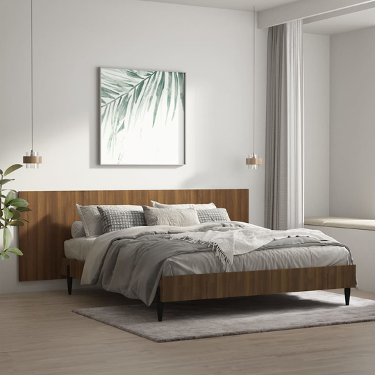 vidaXL Sängynpääty seinälle ruskea tammi 240x1,5x80 cm tekninen puu