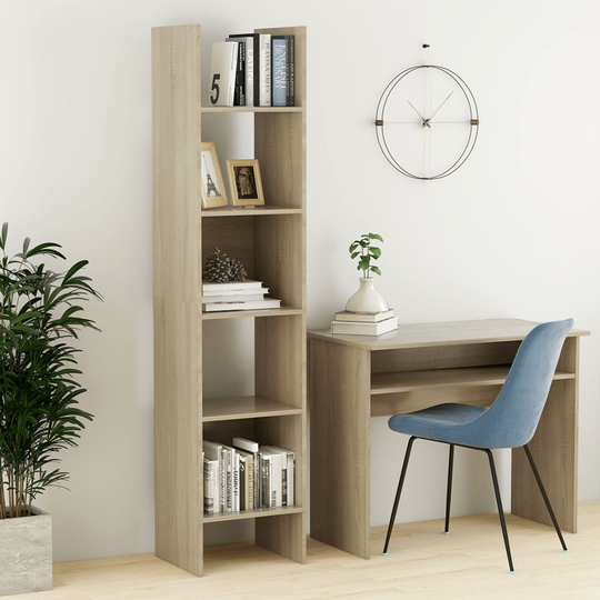 vidaXL Kirjahylly Sonoma-tammi 40x35x180 cm lastulevy