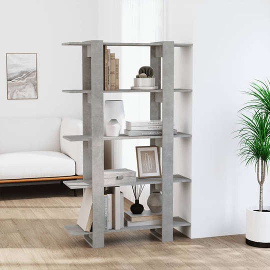 vidaXL Kirjahylly/tilanjakaja betoninharmaa 100x30x160 cm