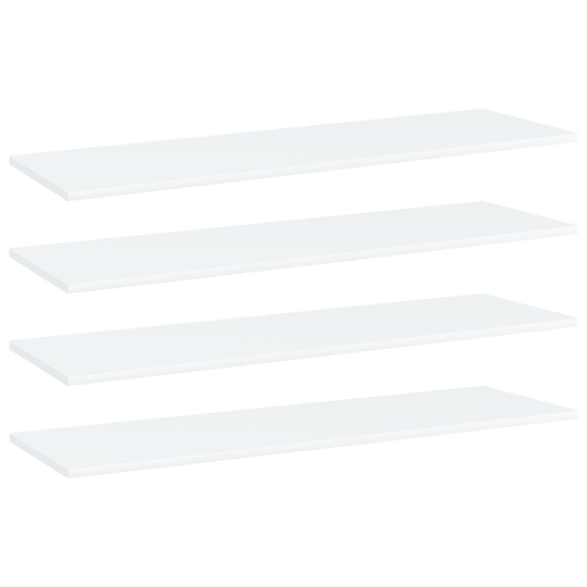 vidaXL Kirjahyllytasot 4 kpl valkoinen 100x30x1,5 cm lastulevy