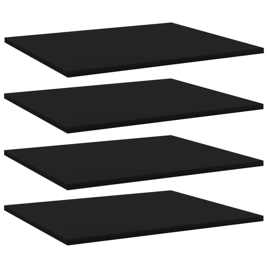 vidaXL Kirjahyllytasot 4 kpl musta 60x50x1,5 cm lastulevy