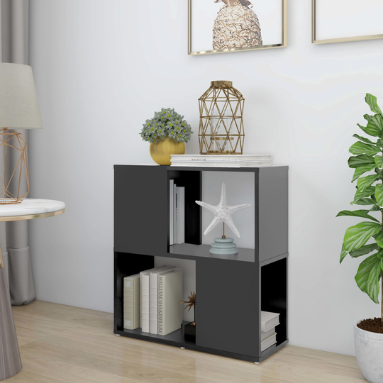 vidaXL Kirjahylly harmaa 60x24x63 cm lastulevy