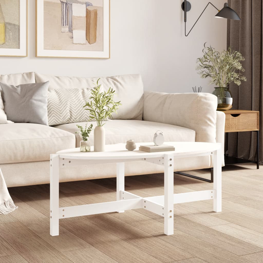 vidaXL Sohvapöytä valkoinen 118x63x45 cm täysi mänty