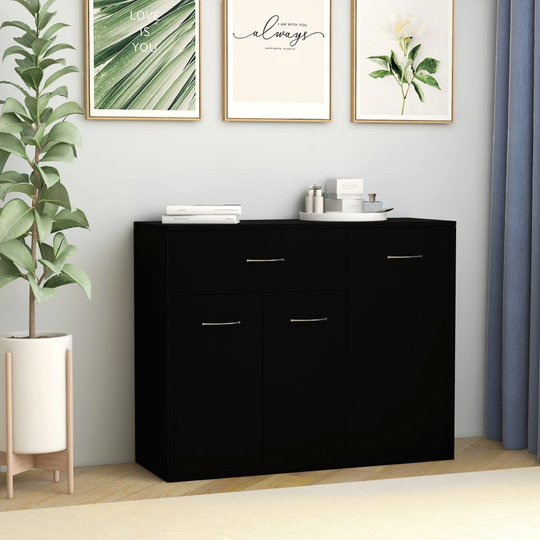vidaXL Senkki musta 88x30x70 cm lastulevy