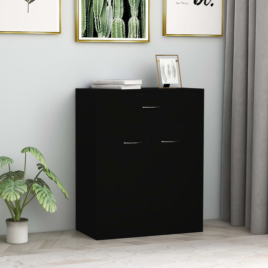vidaXL Senkki musta 60x30x75 cm lastulevy