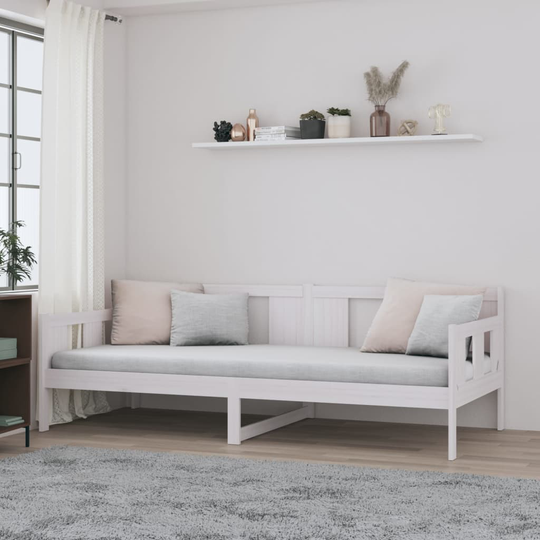 vidaXL Sohvasänky valkoinen täysi mänty 80x200 cm