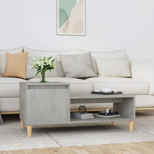vidaXL Sohvapöytä betoninharmaa 100x50x45 cm tekninen puu