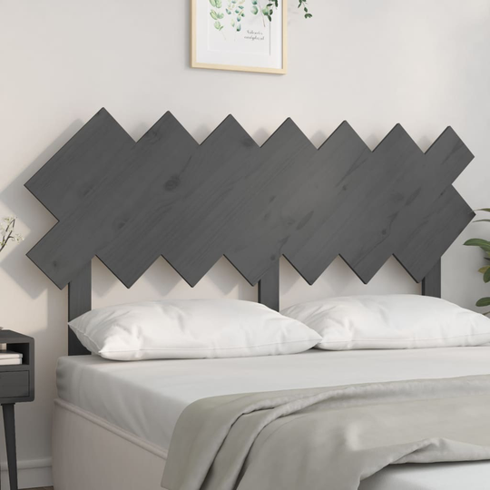 vidaXL Sängynpääty harmaa 151,5x3x81 cm täysi mänty