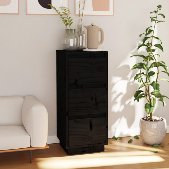 vidaXL Senkki musta 32x34x75 cm täysi mänty