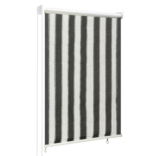 312680 vidaXL Outdoor Roller Blind 80x140 cm Anthracite and White Stripe
