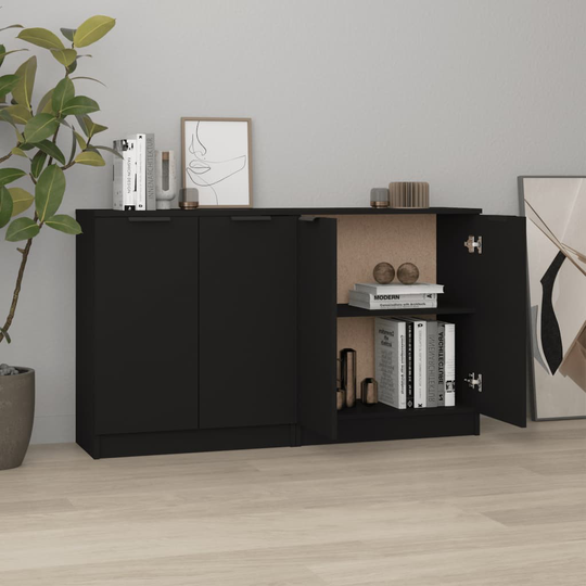 vidaXL Senkit 2 kpl musta 60x30x70 cm tekninen puu
