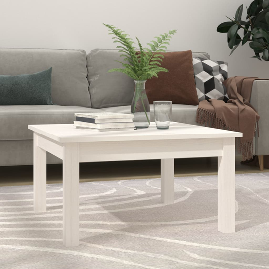 vidaXL Sohvapöytä valkoinen 55x55x30 cm täysi mänty