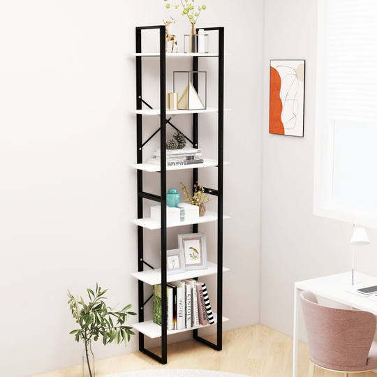 vidaXL Säilytyshylly valkoinen 60x30x210 cm tekninen puu