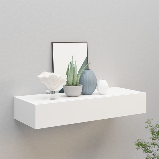 vidaXL Seinälaatikkohylly valkoinen 60x23,5x10 cm MDF