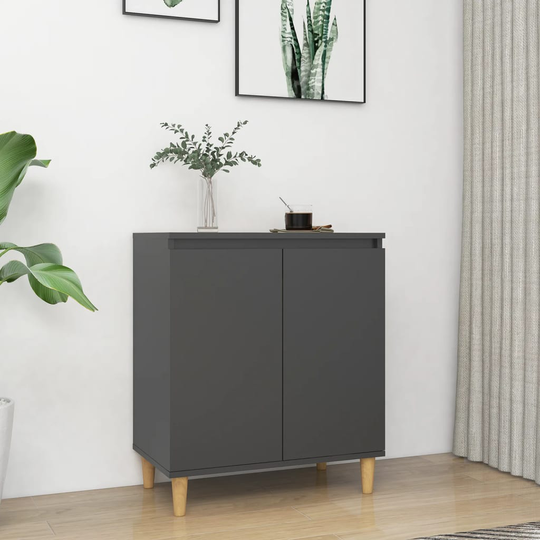 vidaXL Senkki täyspuujaloilla harmaa 60x35x70cm lastulevy