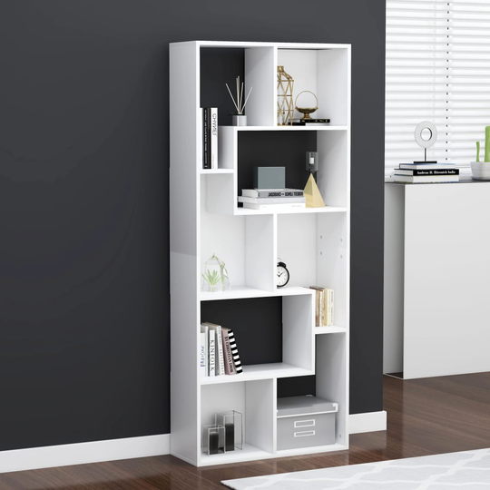 vidaXL Kirjahylly valkoinen 67x24x161 cm lastulevy
