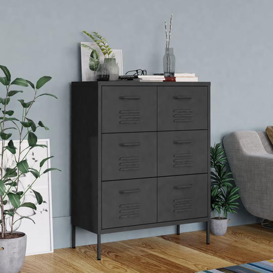vidaXL Lipasto antrasiitti 80x35x101,5 cm teräs