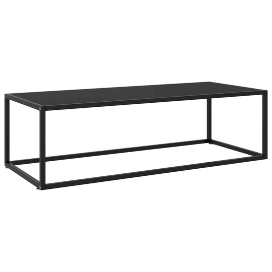vidaXL Sohvapöytä musta mustalla lasilla 120x50x35 cm