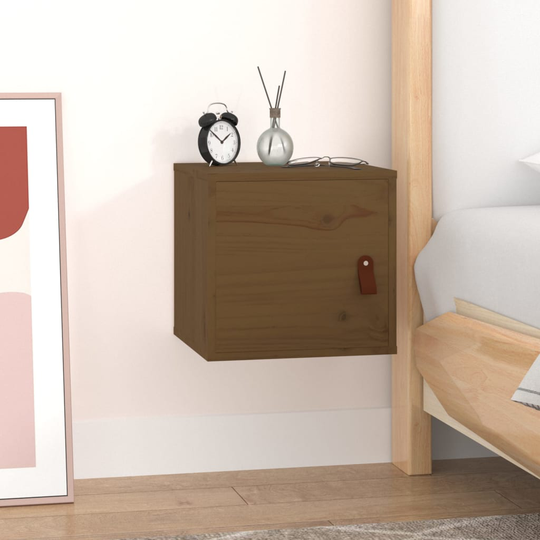 vidaXL Seinäkaappi hunajanruskea 31,5x30x30 cm täysi mänty