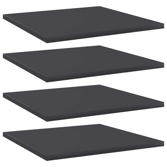 vidaXL Kirjahyllytasot 4 kpl harmaa 40x40x1,5 cm lastulevy
