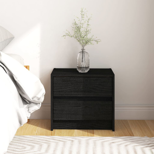 vidaXL Yöpöytä musta 40x30,5x35,5 cm täysi mänty