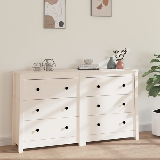 vidaXL Senkki valkoinen 140x35x80 cm täysi mänty