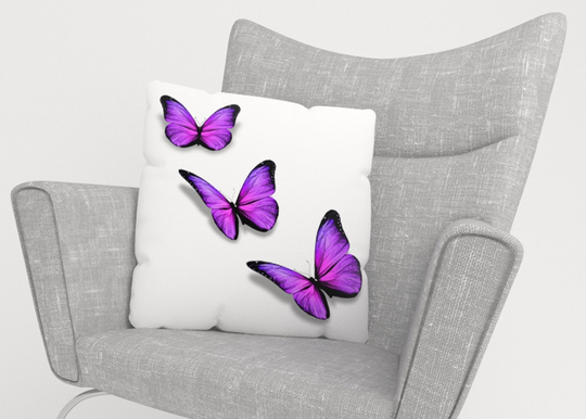 Koristetyynyliina Purple Butterfly 50x50 cm