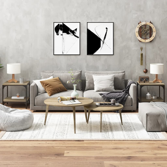 vidaXL Sivupöydät 2 kpl Sonoma-tammi 40x40x40 cm tekninen puu