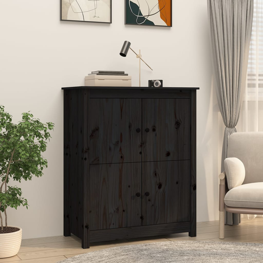 vidaXL Senkki musta 83x41,5x100 cm täysi mänty