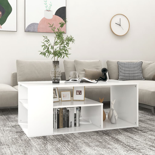 vidaXL Sohvapöytä valkoinen 100x50x40 cm lastulevy