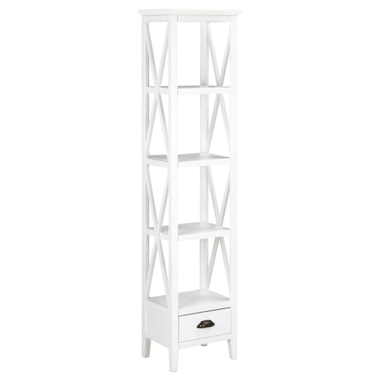 vidaXL Kirjahylly 1 laatikolla valkoinen 40x30x170 cm MDF
