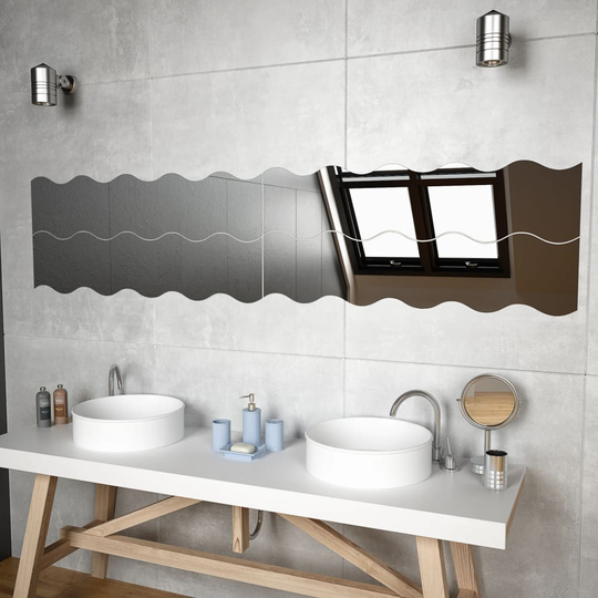vidaXL Seinäpeilit 4 kpl 100x23 cm aalto lasi
