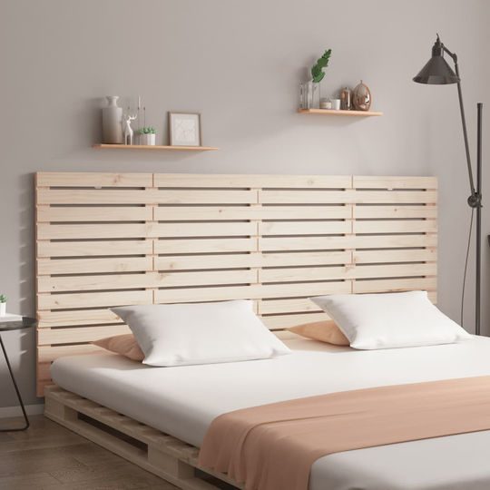vidaXL Sängynpääty seinälle 156x3x91,5 cm täysi mänty