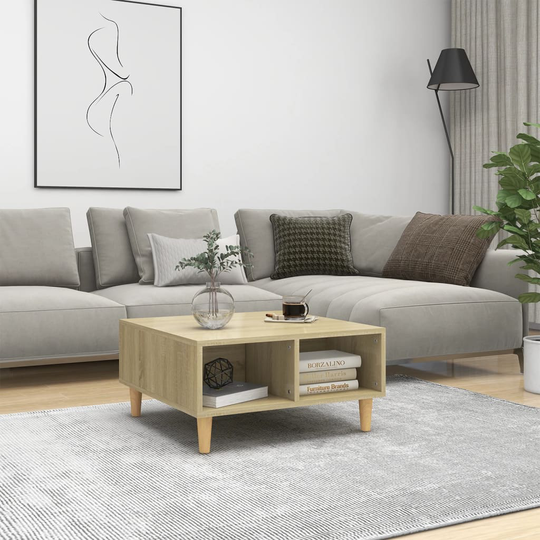 vidaXL Sohvapöytä Sonoma-tammi 60x60x30 cm lastulevy
