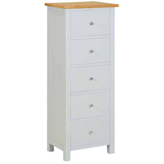 vidaXL Korkea lipasto vetolaatikoilla 45x32x115 cm täysi tammi