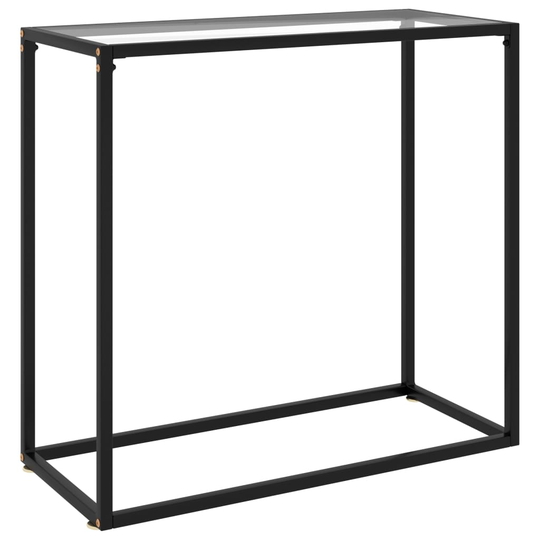 vidaXL Konsolipöytä läpinäkyvä 80x35x75 cm karkaistu lasi
