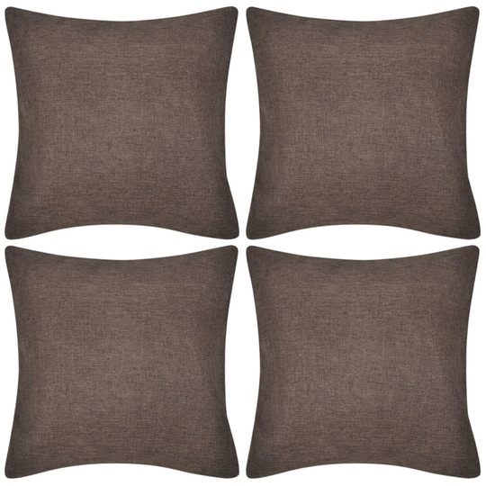 Ruskea Tyynynpäällinen Pellavatyylinen 4kpl 80 x 80 cm