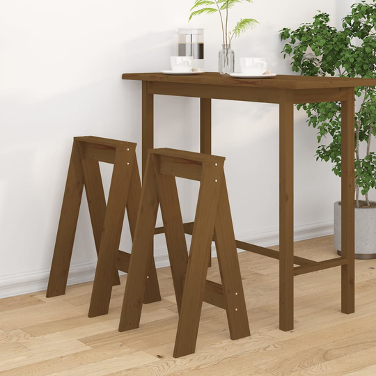 vidaXL Jakkarat 2 kpl hunajanruskea 40x40x75 cm täysi mänty