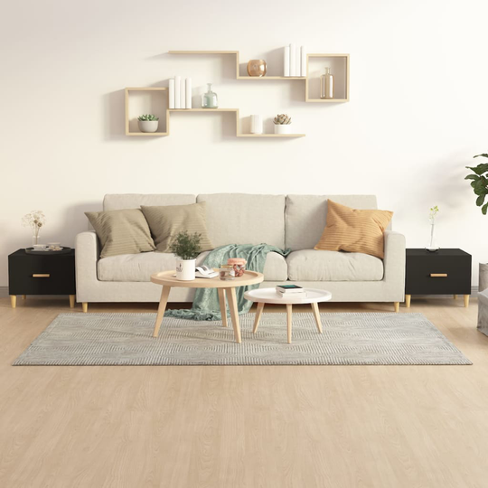 vidaXL Sohvapöydät 2 kpl musta 50x50x40 cm tekninen puu