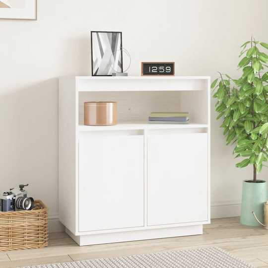 vidaXL Senkki valkoinen 70x34x80 cm täysi mänty