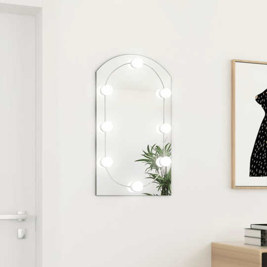 vidaXL Peili LED-valoilla 70x40 cm lasi kaari