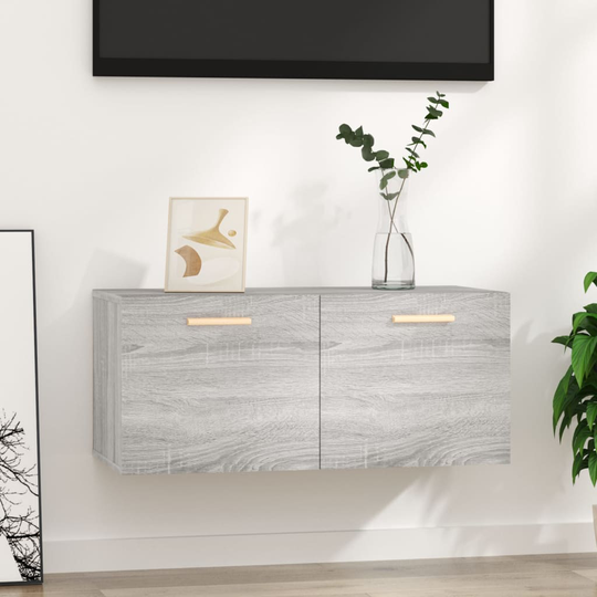 vidaXL Seinäkaappi harmaa Sonoma 80x35x36,5 cm tekninen puu