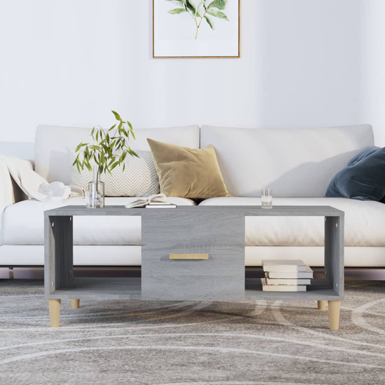 vidaXL Sohvapöytä harmaa Sonoma 102x50x40 cm tekninen puu