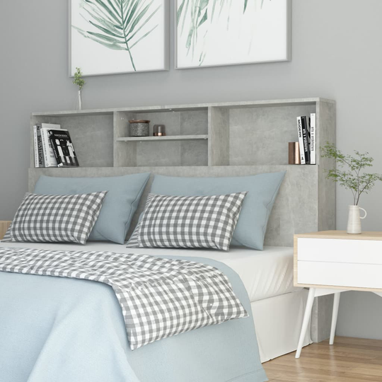 vidaXL Sängynpääty säilytystilalla betoninharmaa 160x19x103,5 cm
