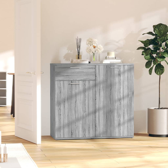 vidaXL Senkki harmaa Sonoma 80x36x75 cm tekninen puu