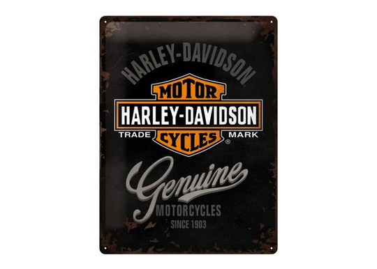Retro metallitaulu Harley-Davidson Genuine logo 30x40 cm