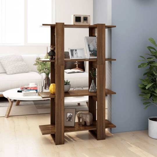 vidaXL Kirjahylly/tilanjakaja ruskea tammi 80x30x123,5 cm