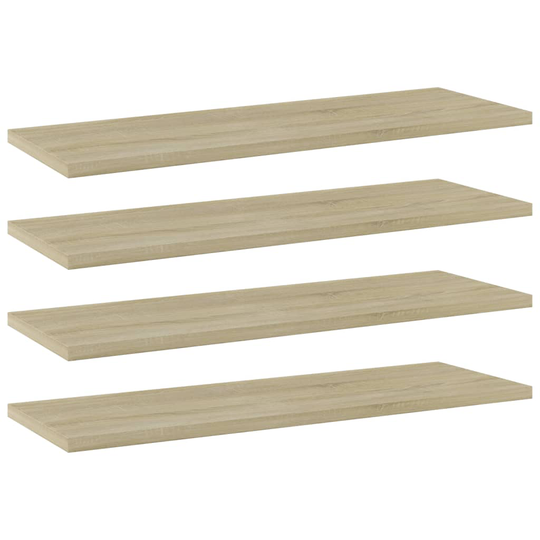 vidaXL Kirjahyllytasot 4 kpl Sonoma tammi 60x20x1,5 cm lastulevy