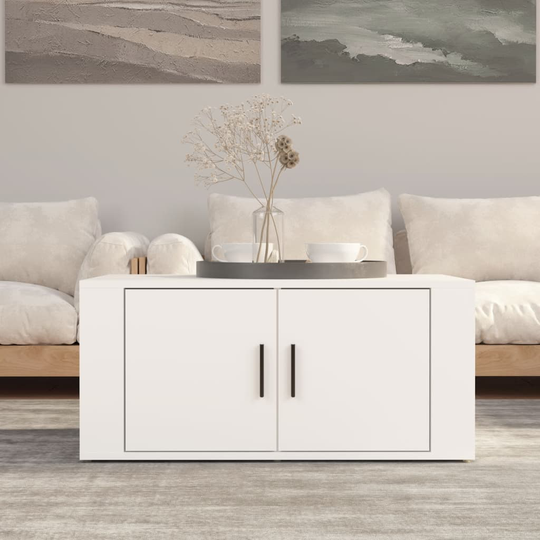 vidaXL Sohvapöytä valkoinen 80x50x36 cm tekninen puu